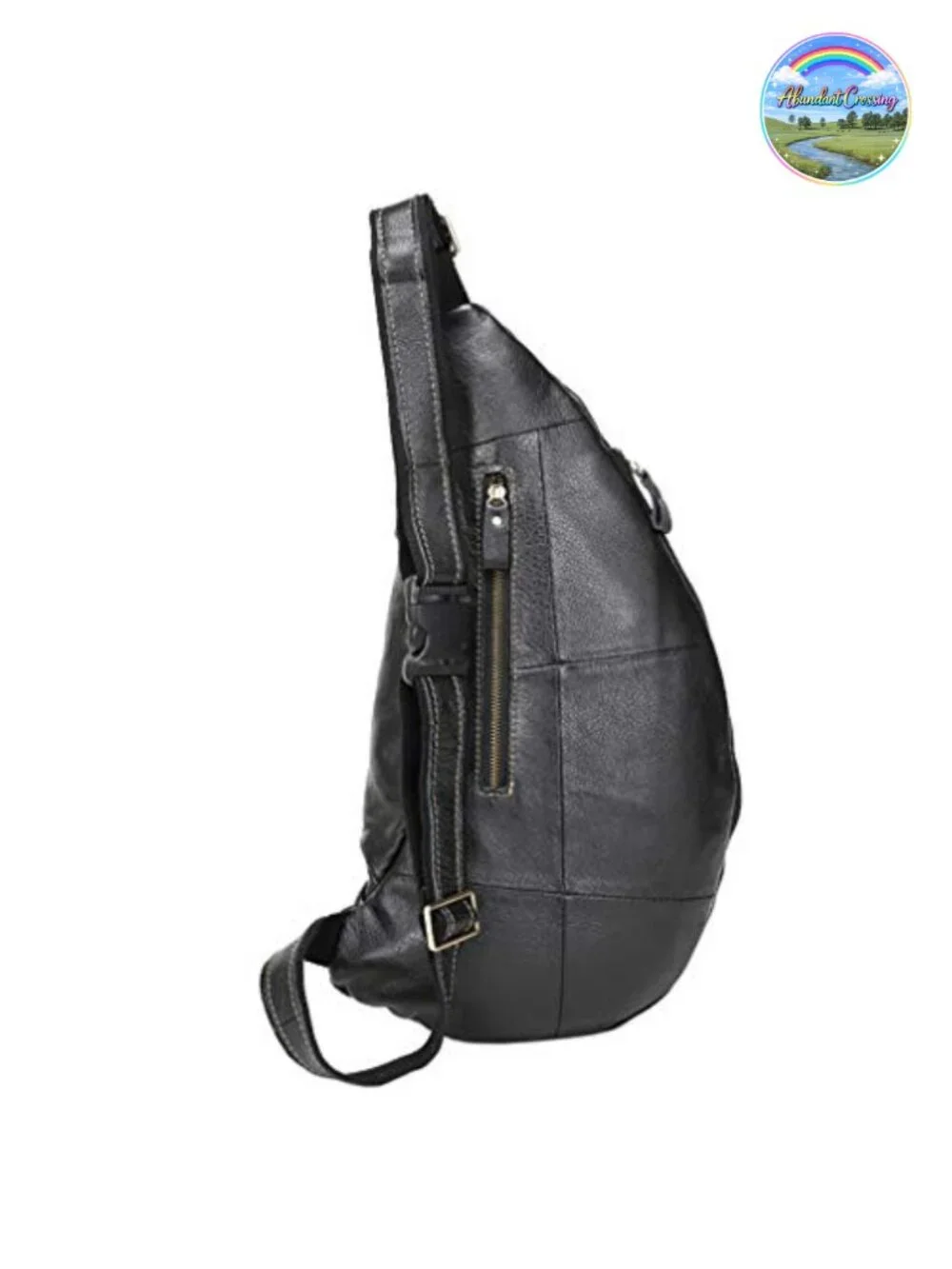 Vintage Leather Crossbody Sling Backpack for Men Travel Hiking